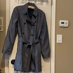 Sharp Chambray/Denim Trench, Belted Coat, Express
